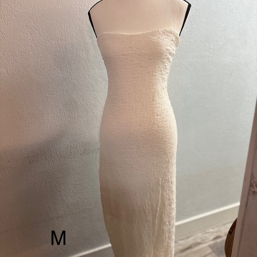Bar III Cream Strapless Dress